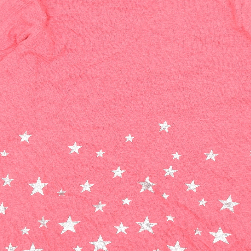Mint Velvet Womens Pink Scoop Neck Geometric Cotton Pullover Jumper Size 12 - Stars