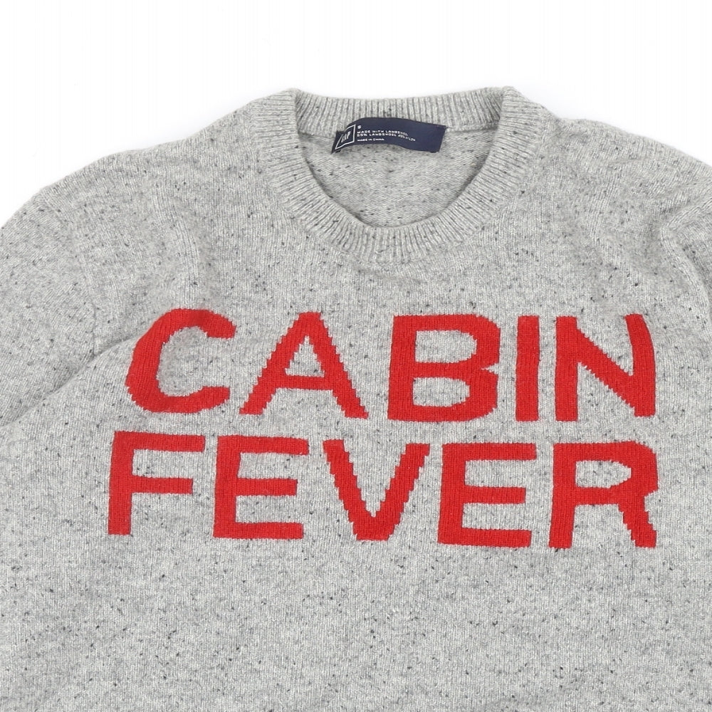 Gap Womens Grey Round Neck Wool Pullover Jumper Size S - Cabin Fever