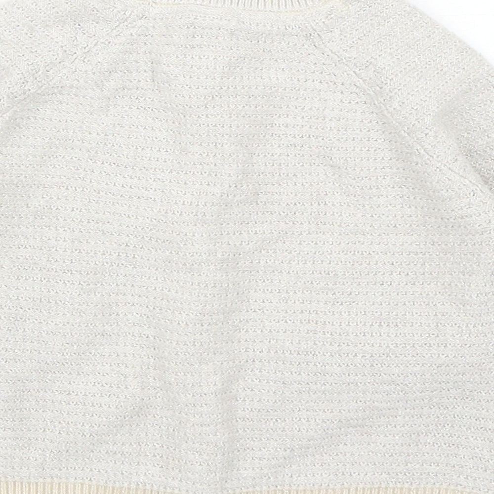 TU Girls Grey Cotton Cardigan Jumper Size 9-12 Months Button - Zebra