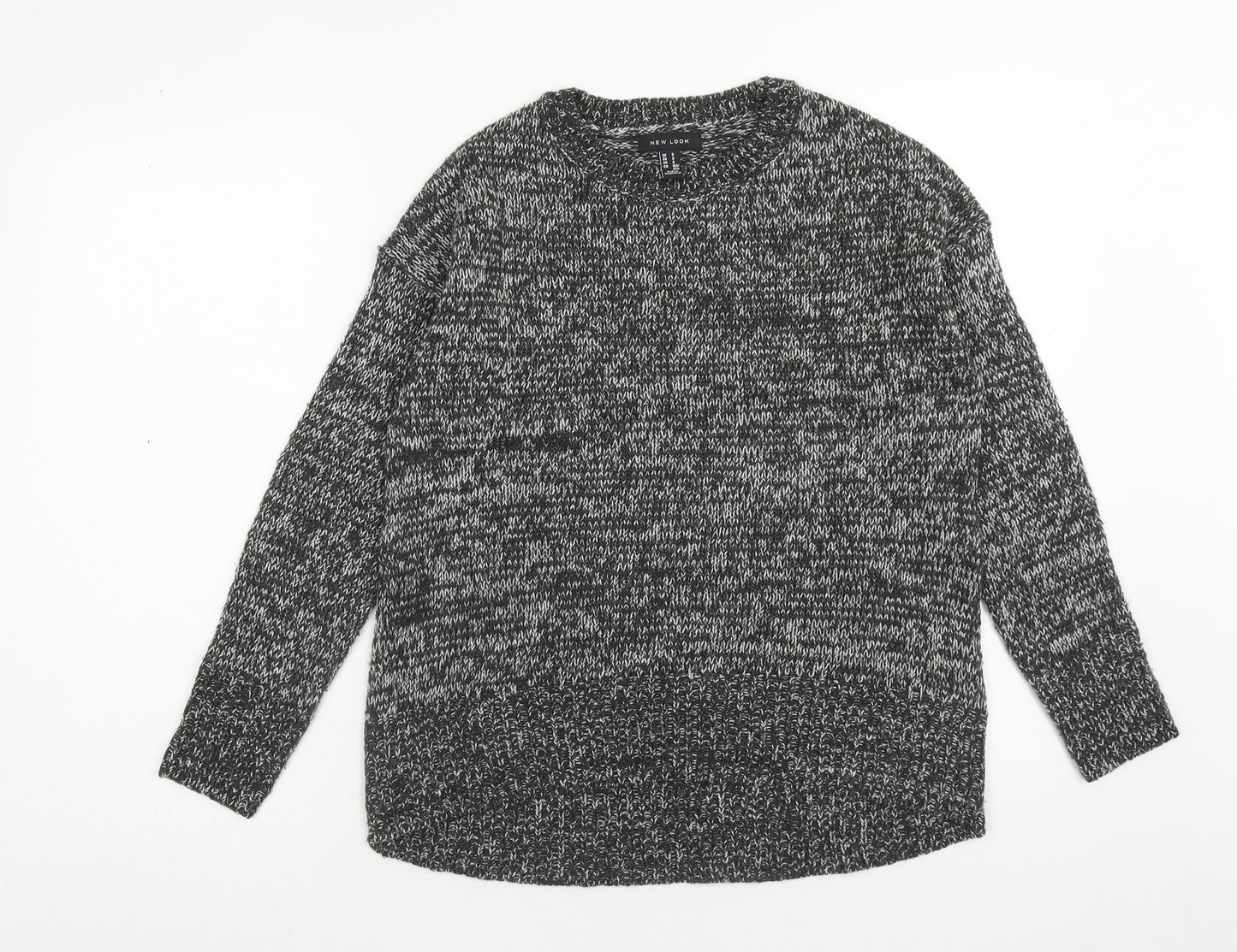 New Look Womens Black Round Neck Acrylic Pullover Jumper Size S