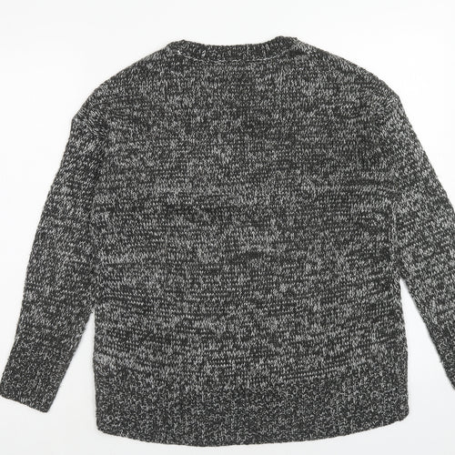 New Look Womens Black Round Neck Acrylic Pullover Jumper Size S