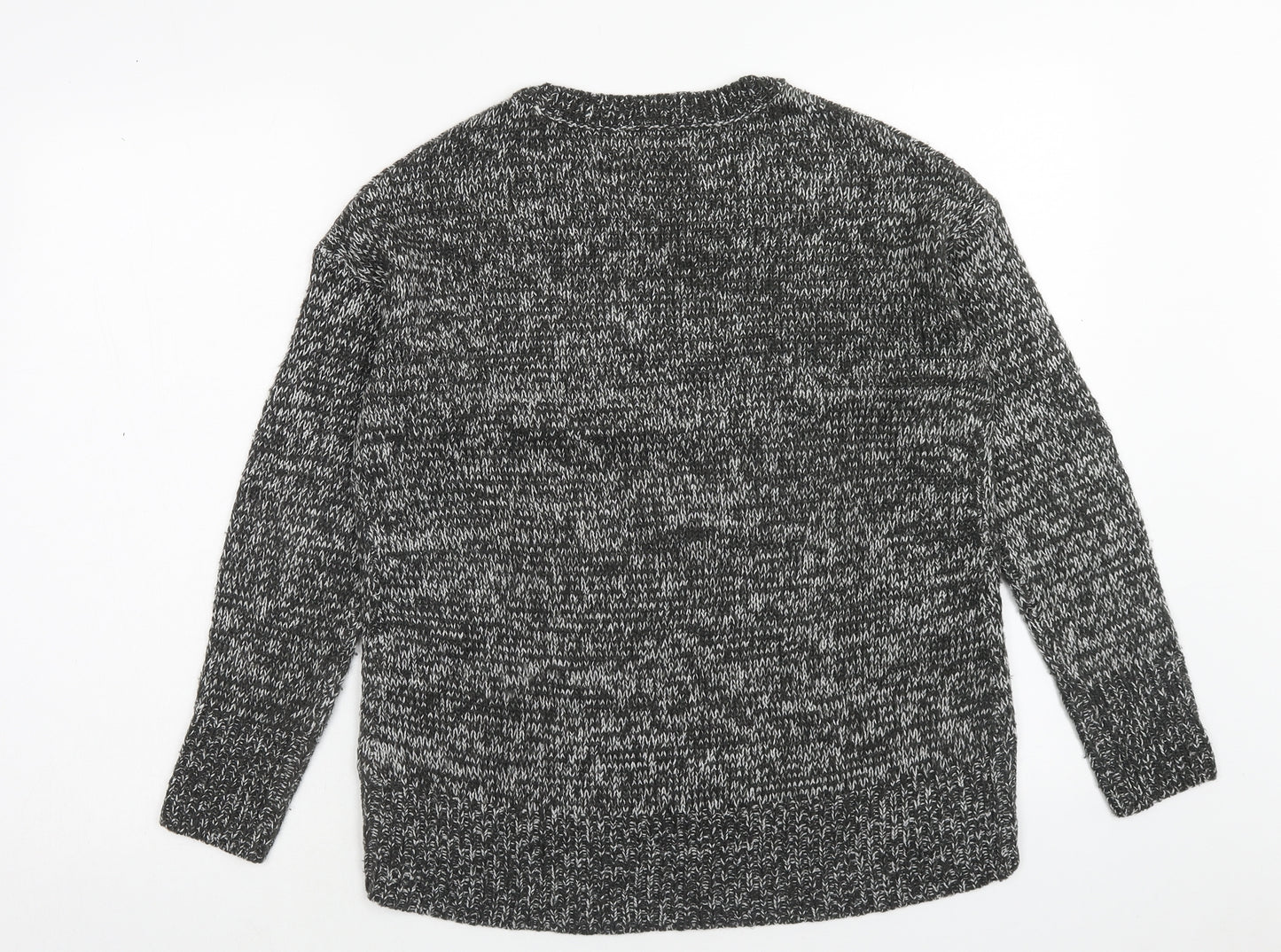 New Look Womens Black Round Neck Acrylic Pullover Jumper Size S