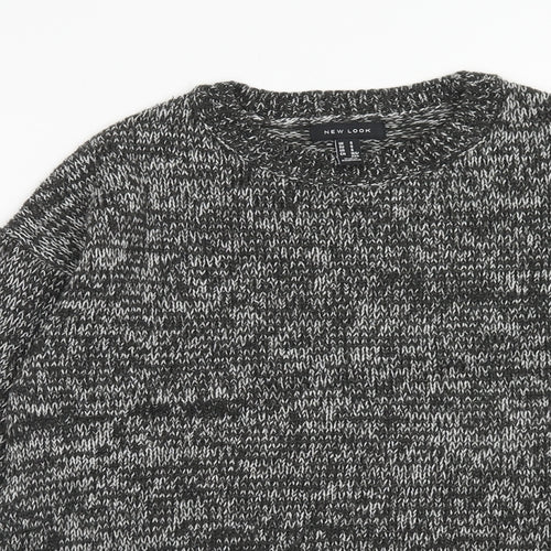 New Look Womens Black Round Neck Acrylic Pullover Jumper Size S