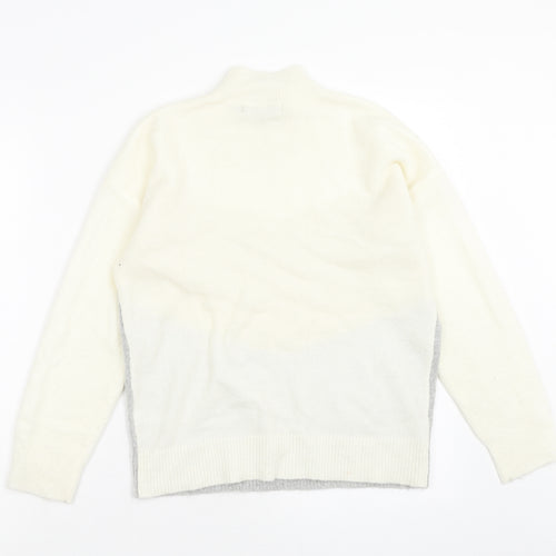 Oasis Womens Multicoloured Mock Neck Acrylic Pullover Jumper Size XS - Colourblock