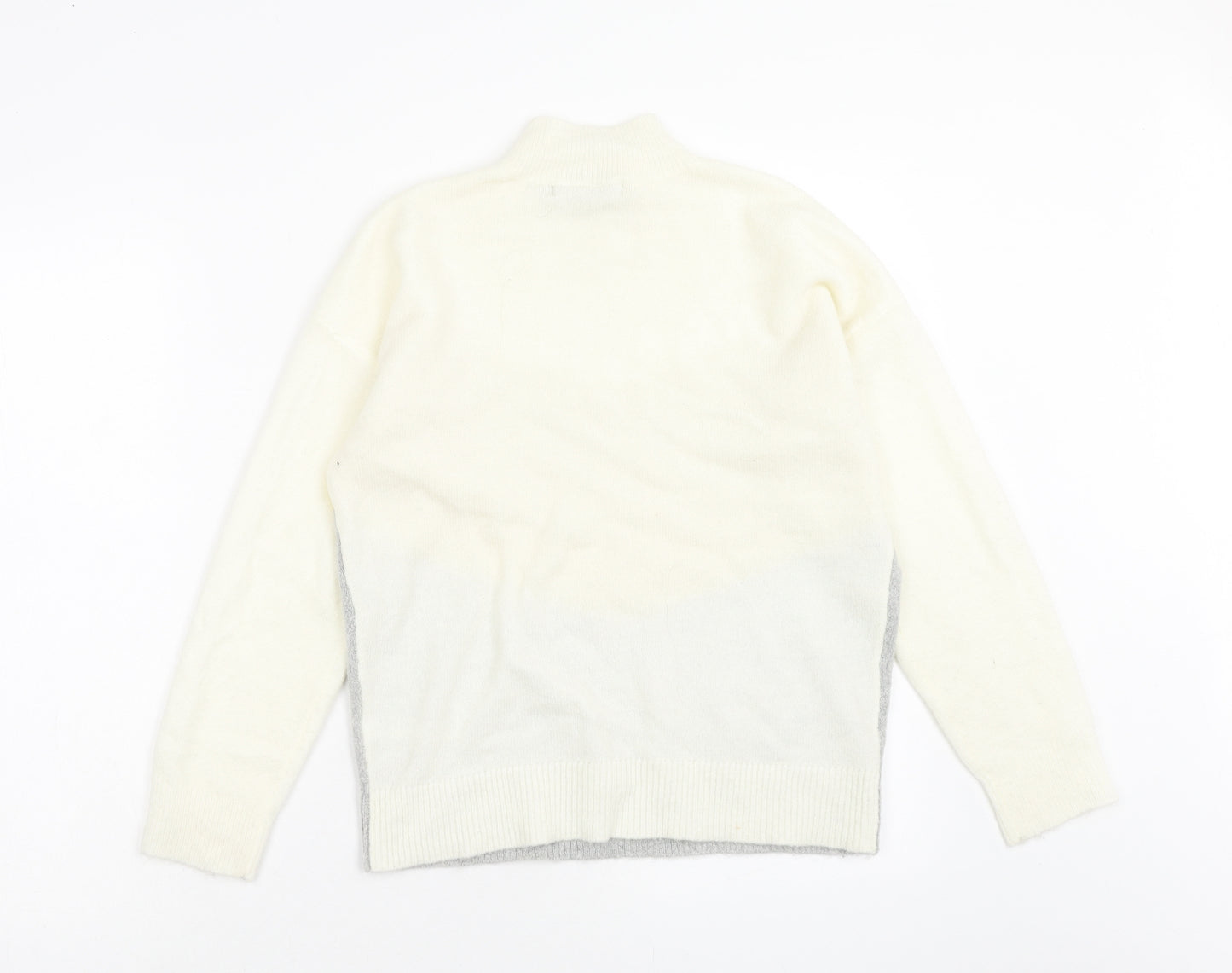 Oasis Womens Multicoloured Mock Neck Acrylic Pullover Jumper Size XS - Colourblock