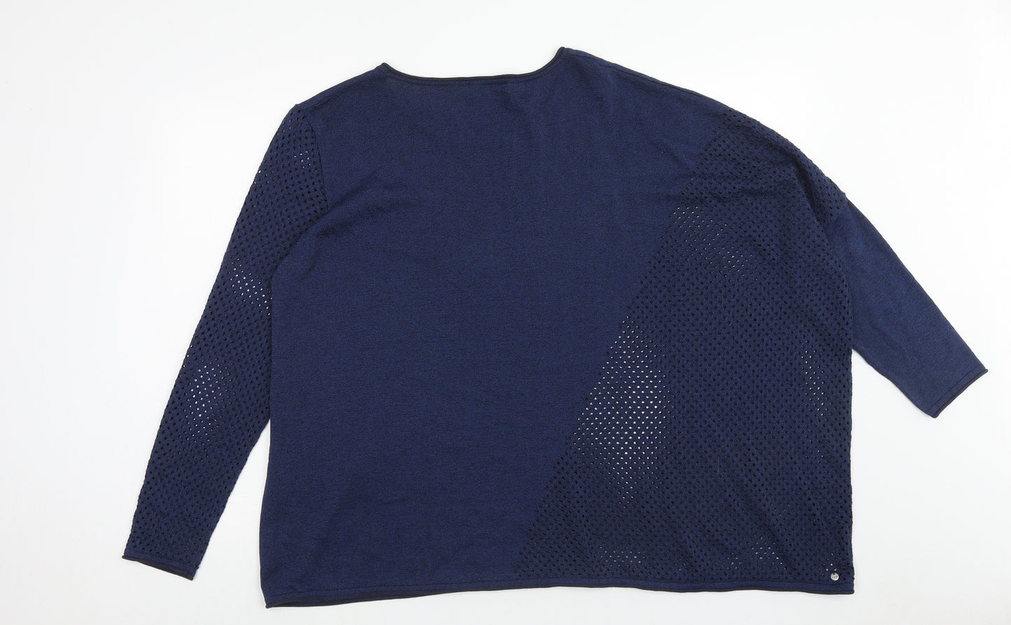Trend Womens Blue Roll Neck Viscose Pullover Jumper Size L