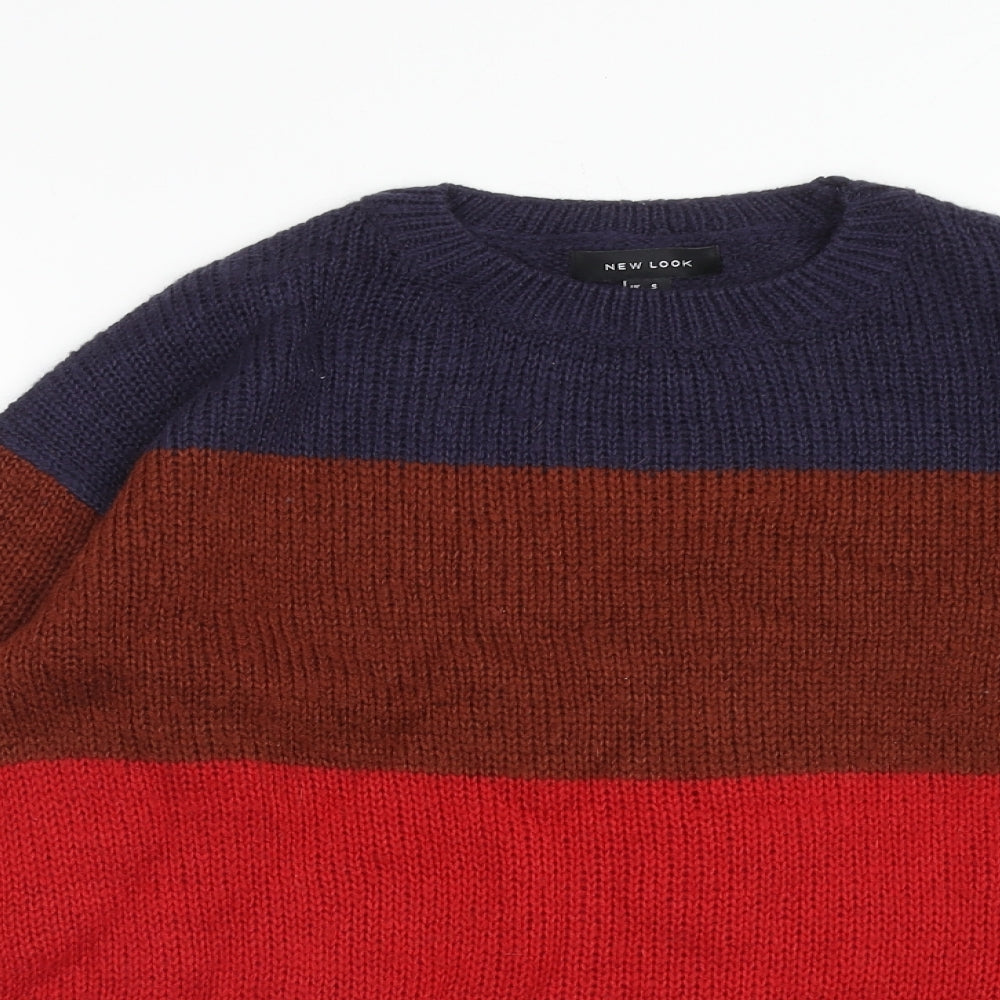 New Look Womens Multicoloured Roll Neck Striped Acrylic Pullover Jumper Size S