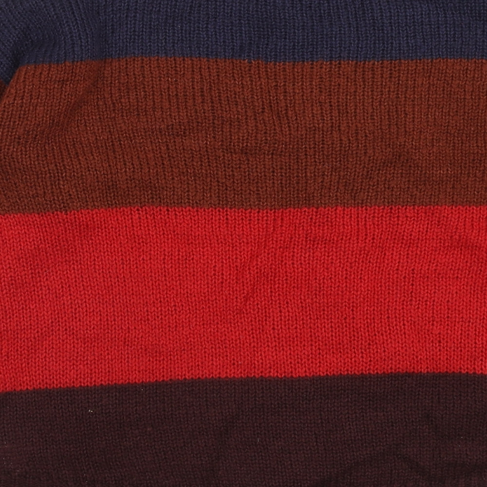 New Look Womens Multicoloured Roll Neck Striped Acrylic Pullover Jumper Size S