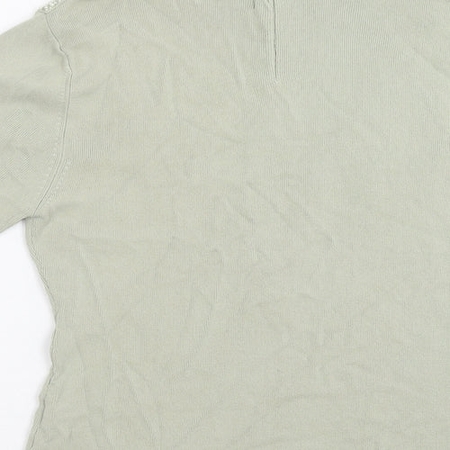 Talisa Womens Green Viscose Basic T-Shirt Size M Mock Neck