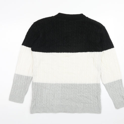 Pure & Natural Womens Multicoloured Roll Neck Striped Acrylic Pullover Jumper Size M