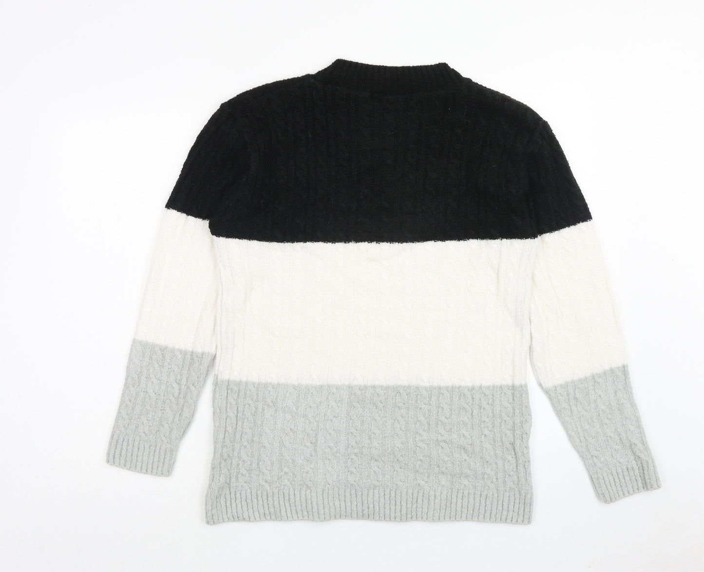 Pure & Natural Womens Multicoloured Roll Neck Striped Acrylic Pullover Jumper Size M