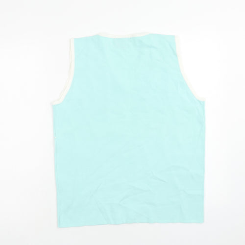Casamia Womens Blue V-Neck Viscose Vest Jumper Size L
