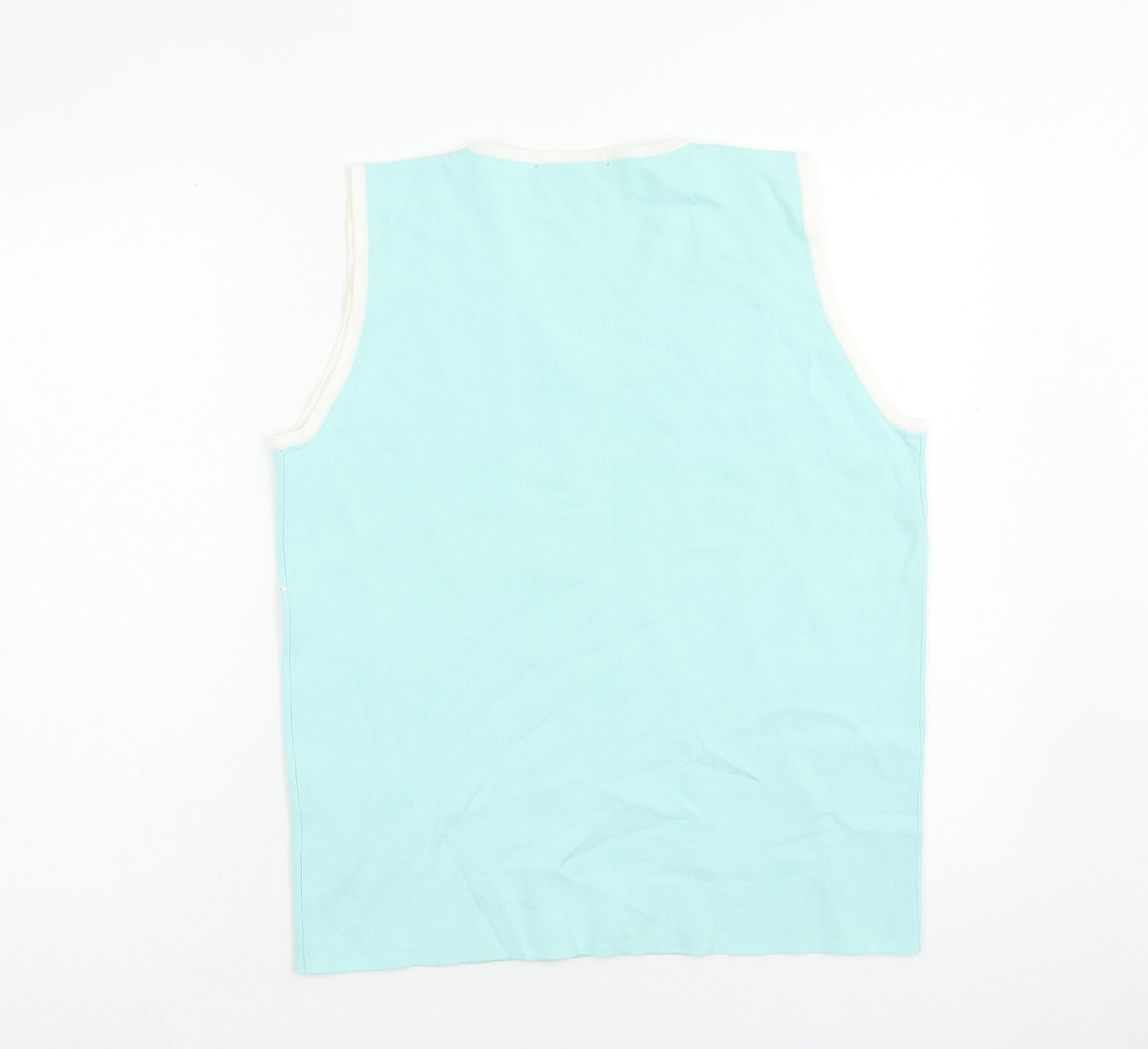 Casamia Womens Blue V-Neck Viscose Vest Jumper Size L