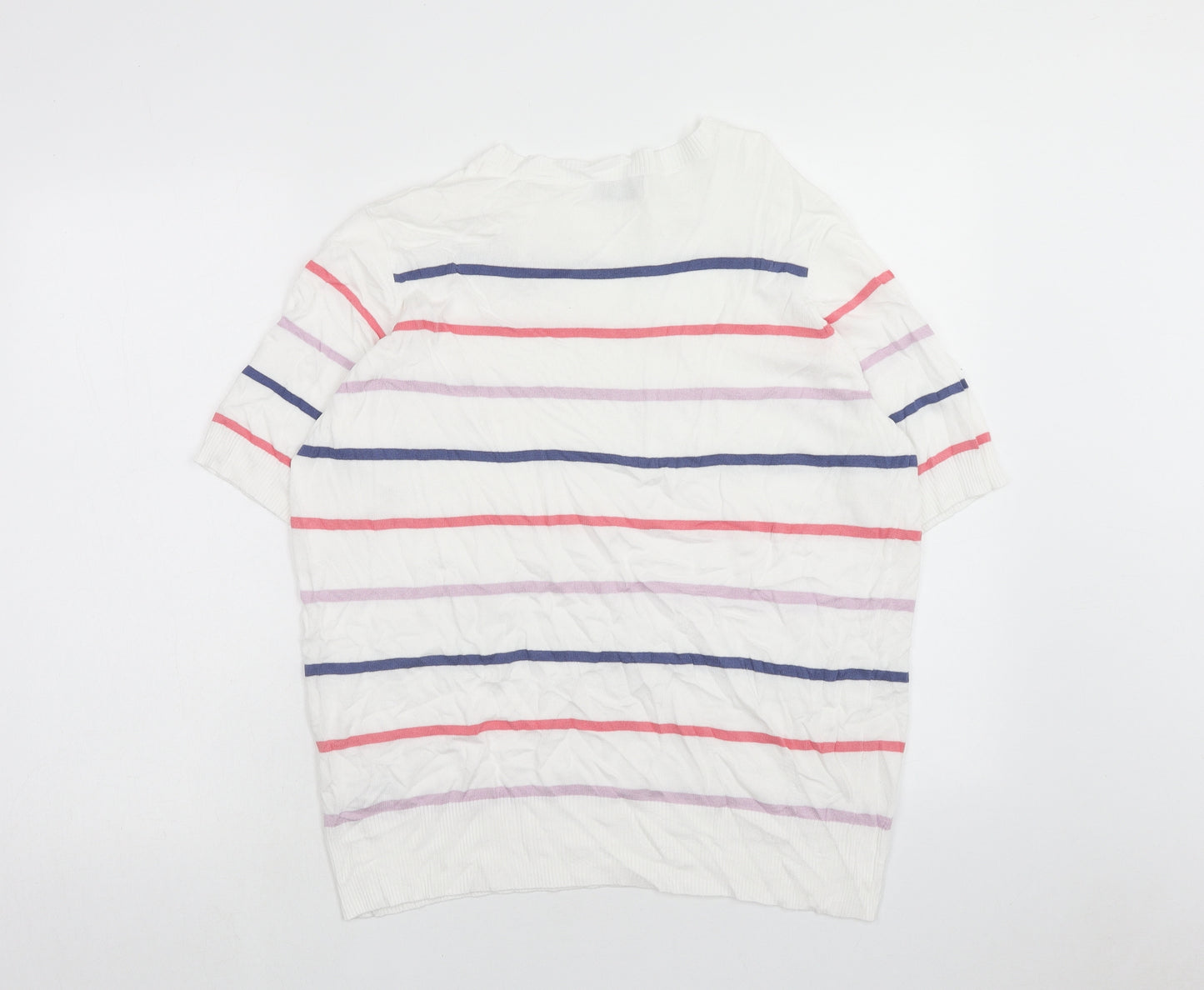 Papaya Womens Multicoloured Boat Neck Striped Viscose Pullover Jumper Size 20