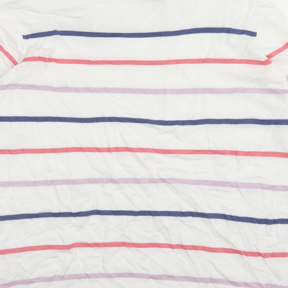 Papaya Womens Multicoloured Boat Neck Striped Viscose Pullover Jumper Size 20