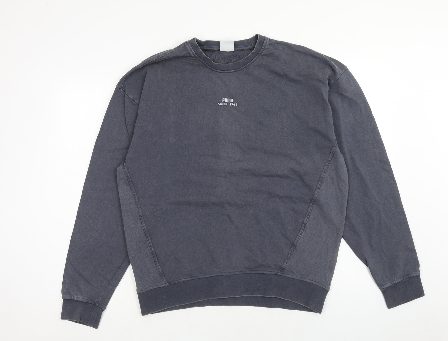 PUMA Mens Grey Cotton Pullover Sweatshirt Size M