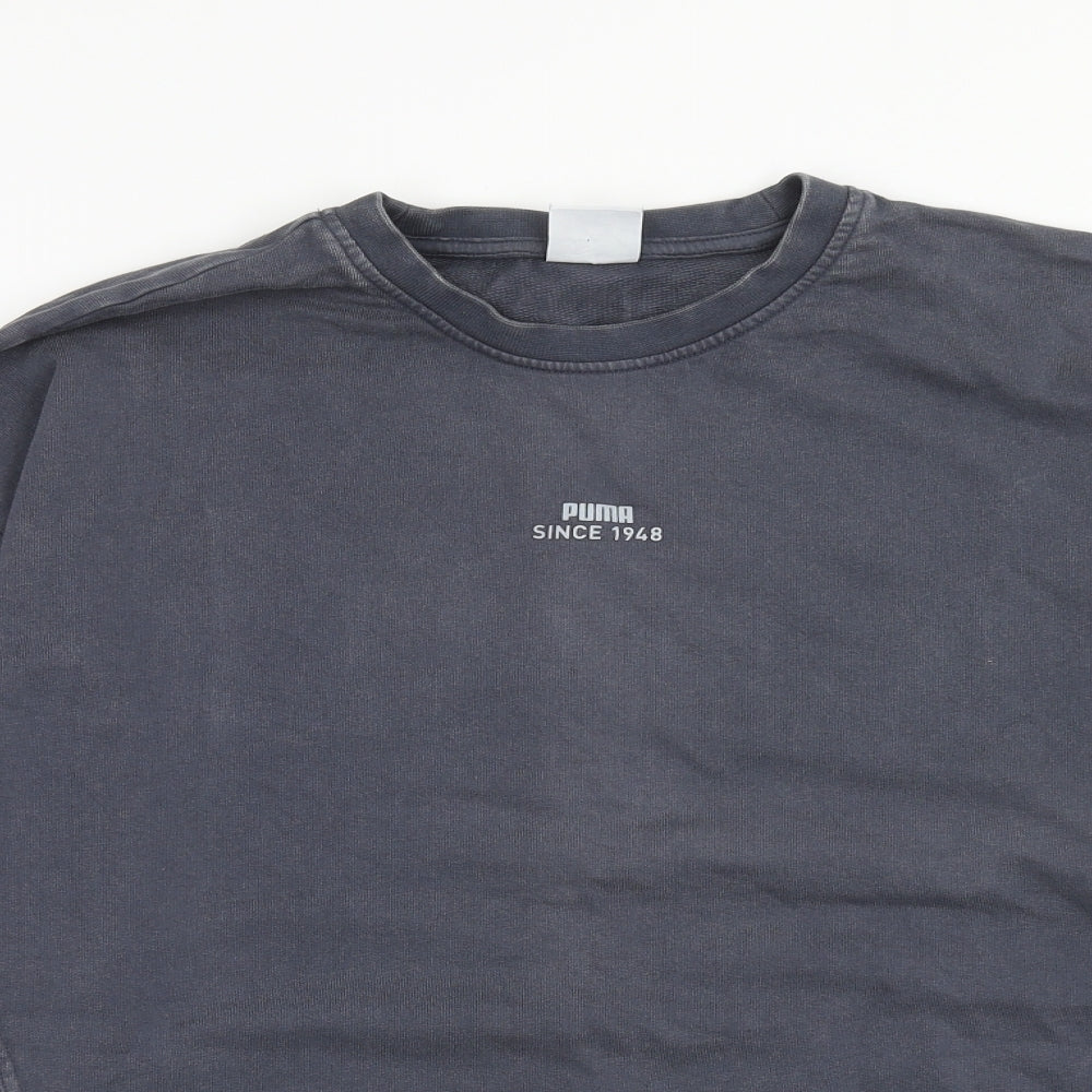 PUMA Mens Grey Cotton Pullover Sweatshirt Size M