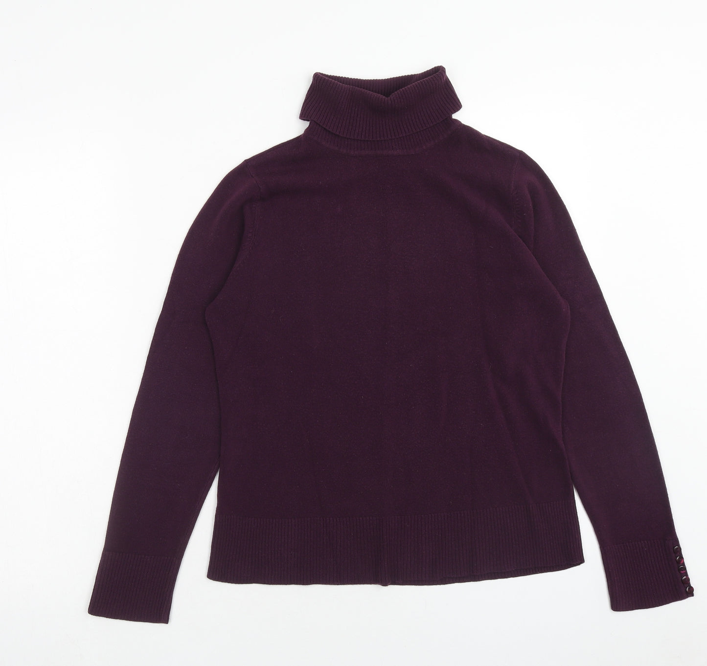BHS Womens Purple Roll Neck Acrylic Pullover Jumper Size 14