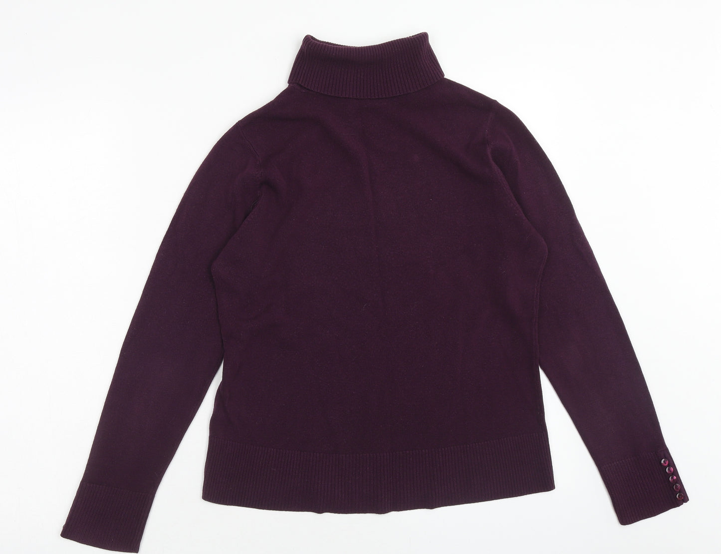 BHS Womens Purple Roll Neck Acrylic Pullover Jumper Size 14