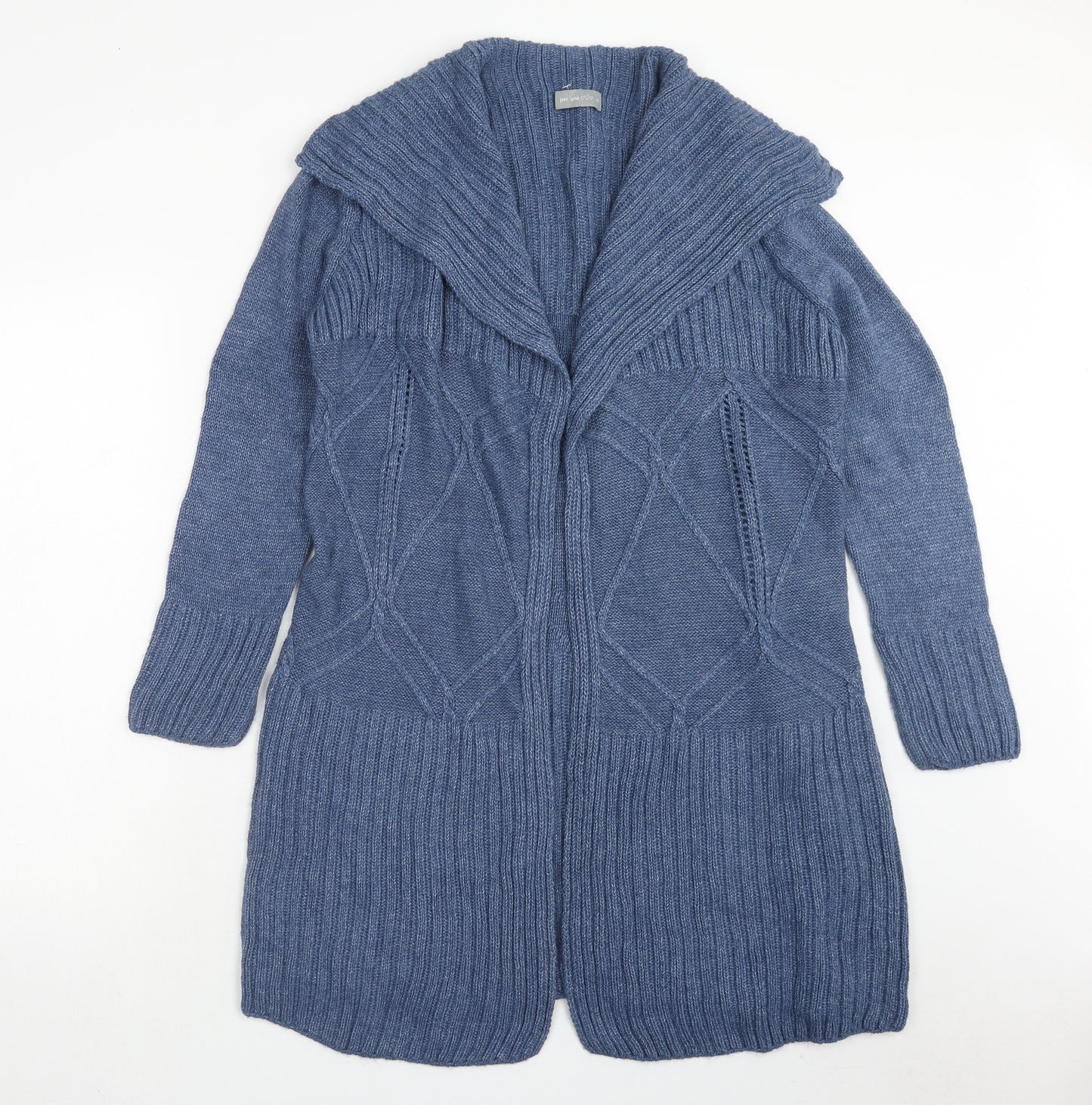 Per Una Womens Blue V-Neck Acrylic Cardigan Jumper Size M