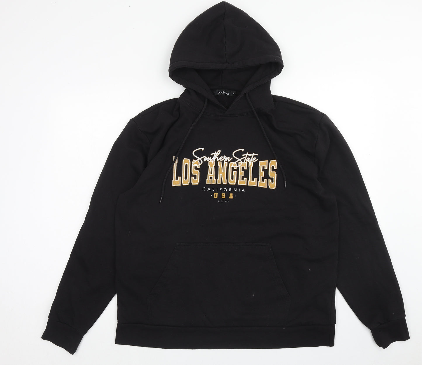 Boohoo Womens Black Cotton Pullover Hoodie Size M Pullover - Los Angeles