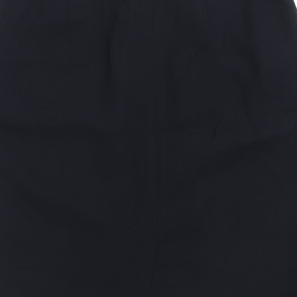 Laura Ashley Womens Blue Wool Straight & Pencil Skirt Size 14 Zip