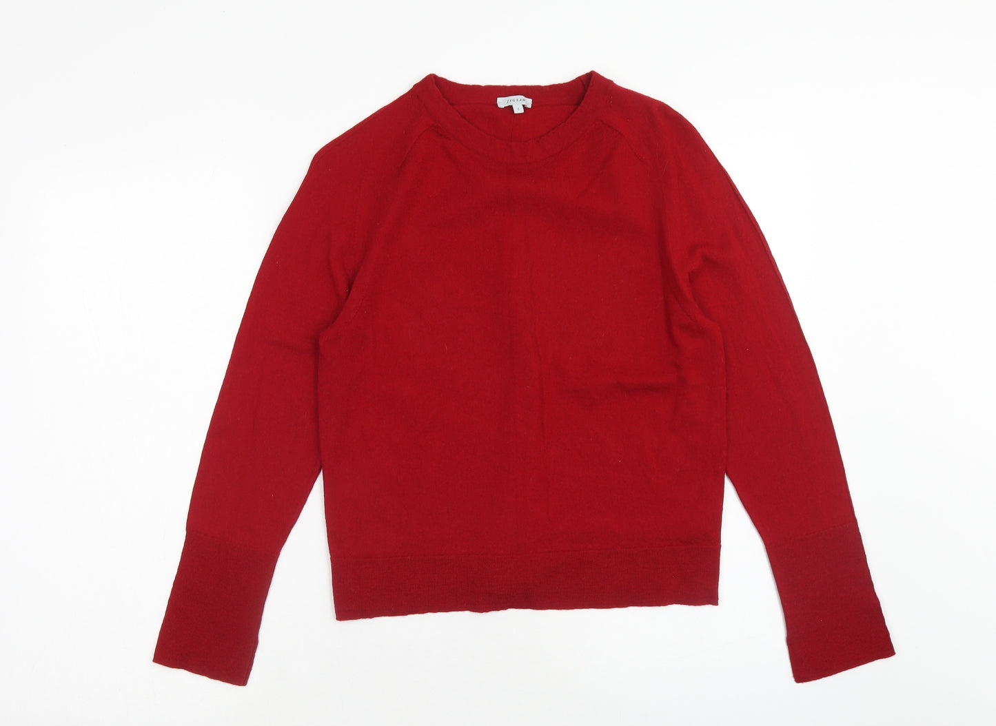 Jigsaw Womens Red Scoop Neck Wool Pullover Jumper Size L