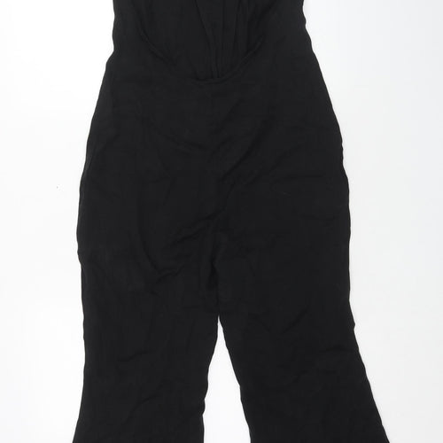 Zara Womens Black Viscose Jumpsuit One-Piece Size S Button