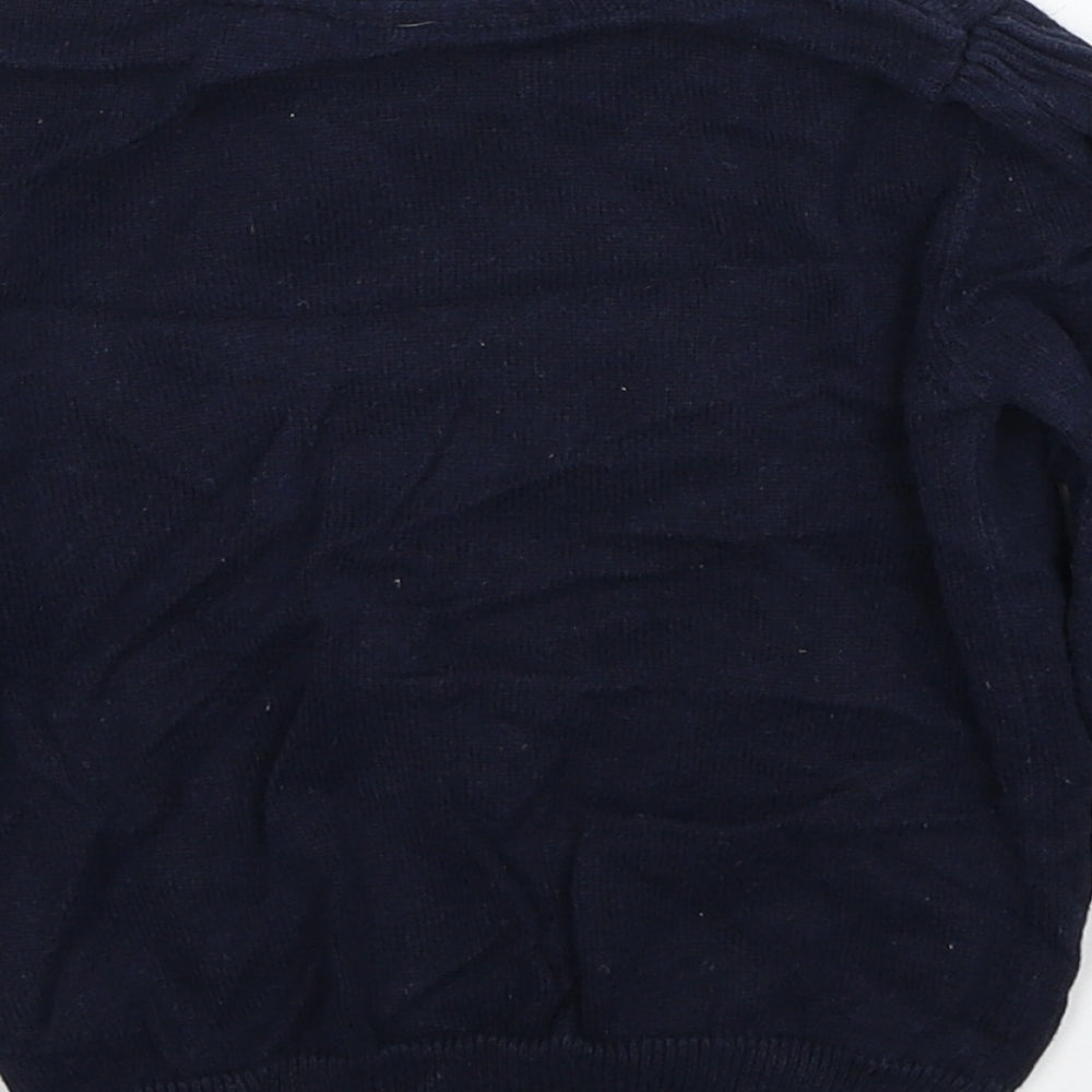Young Dimension Girls Blue Round Neck Cotton Pullover Jumper Size 3-4 Years Pullover - Butterfly