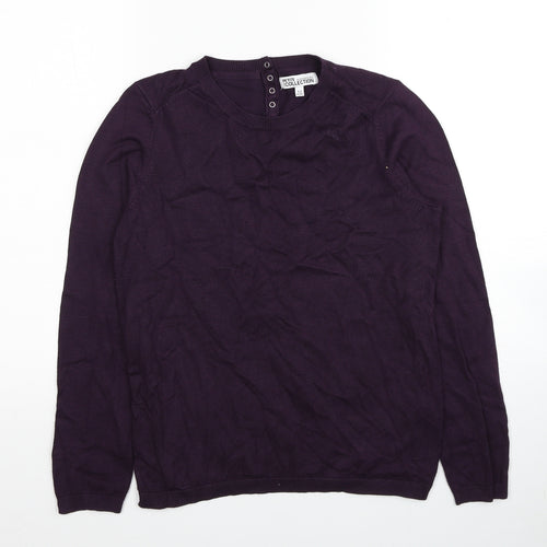 Debenhams Womens Purple Round Neck Viscose Pullover Jumper Size 12