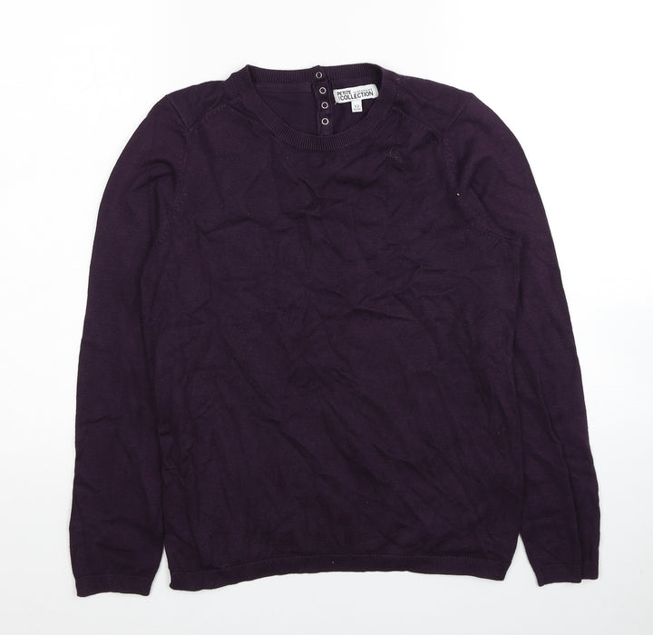 Debenhams Womens Purple Round Neck Viscose Pullover Jumper Size 12