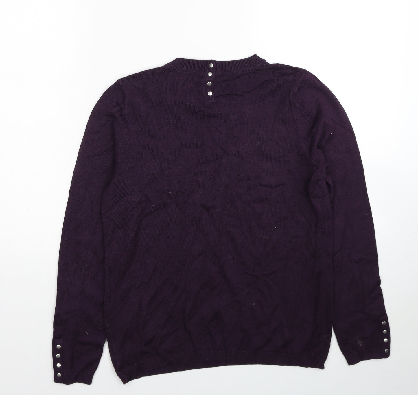 Debenhams Womens Purple Round Neck Viscose Pullover Jumper Size 12