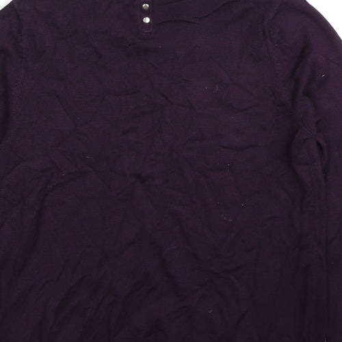 Debenhams Womens Purple Round Neck Viscose Pullover Jumper Size 12