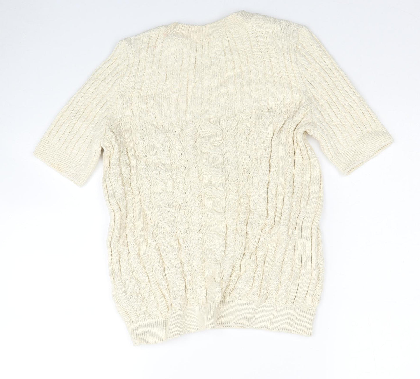 Per Una Womens Ivory Round Neck Cotton Pullover Jumper Size 10