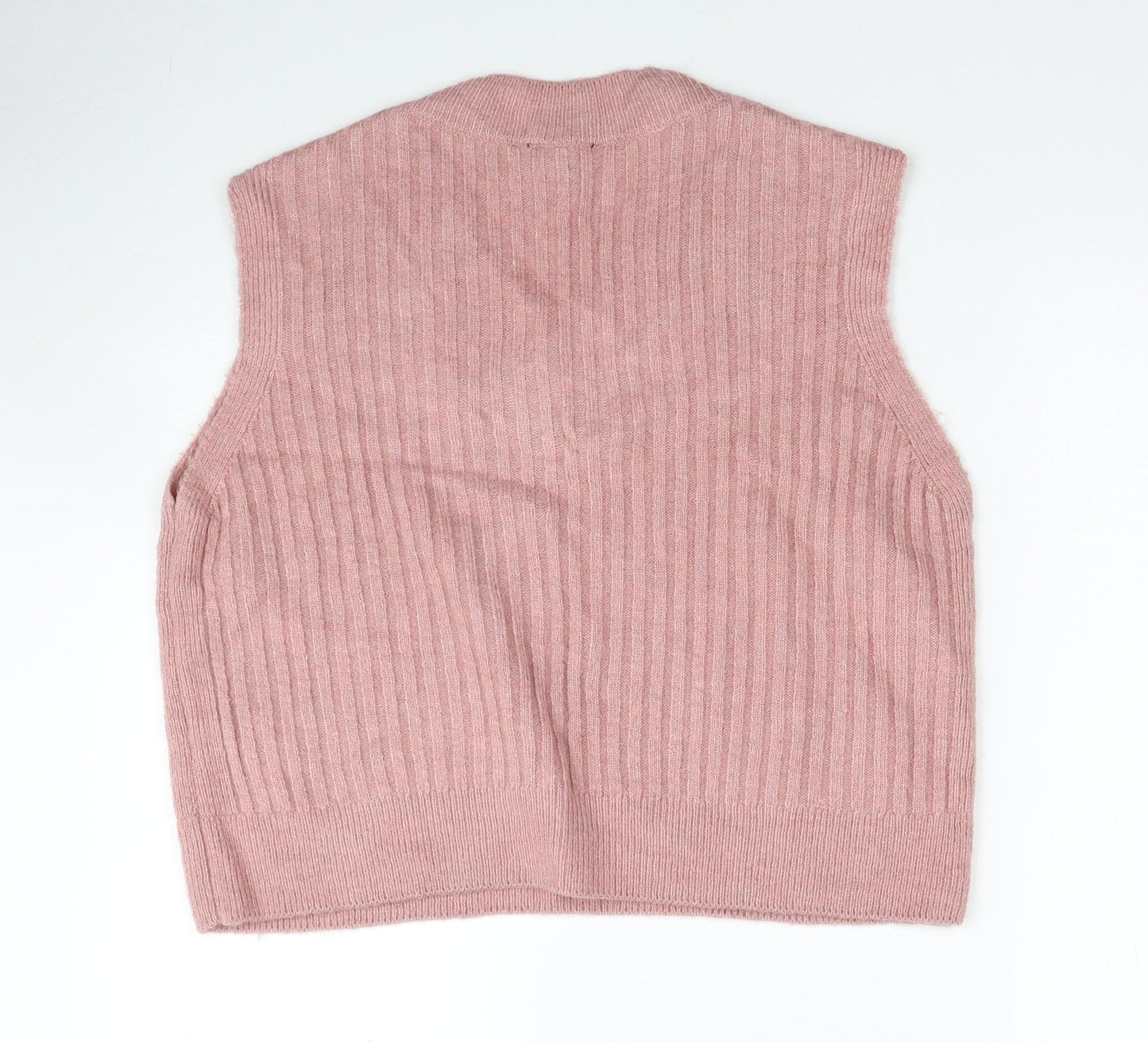 New Look Womens Pink V-Neck Acrylic Vest Jumper Size M - Box Fit