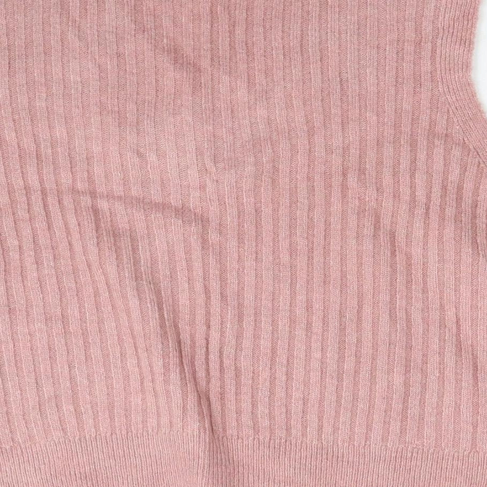 New Look Womens Pink V-Neck Acrylic Vest Jumper Size M - Box Fit