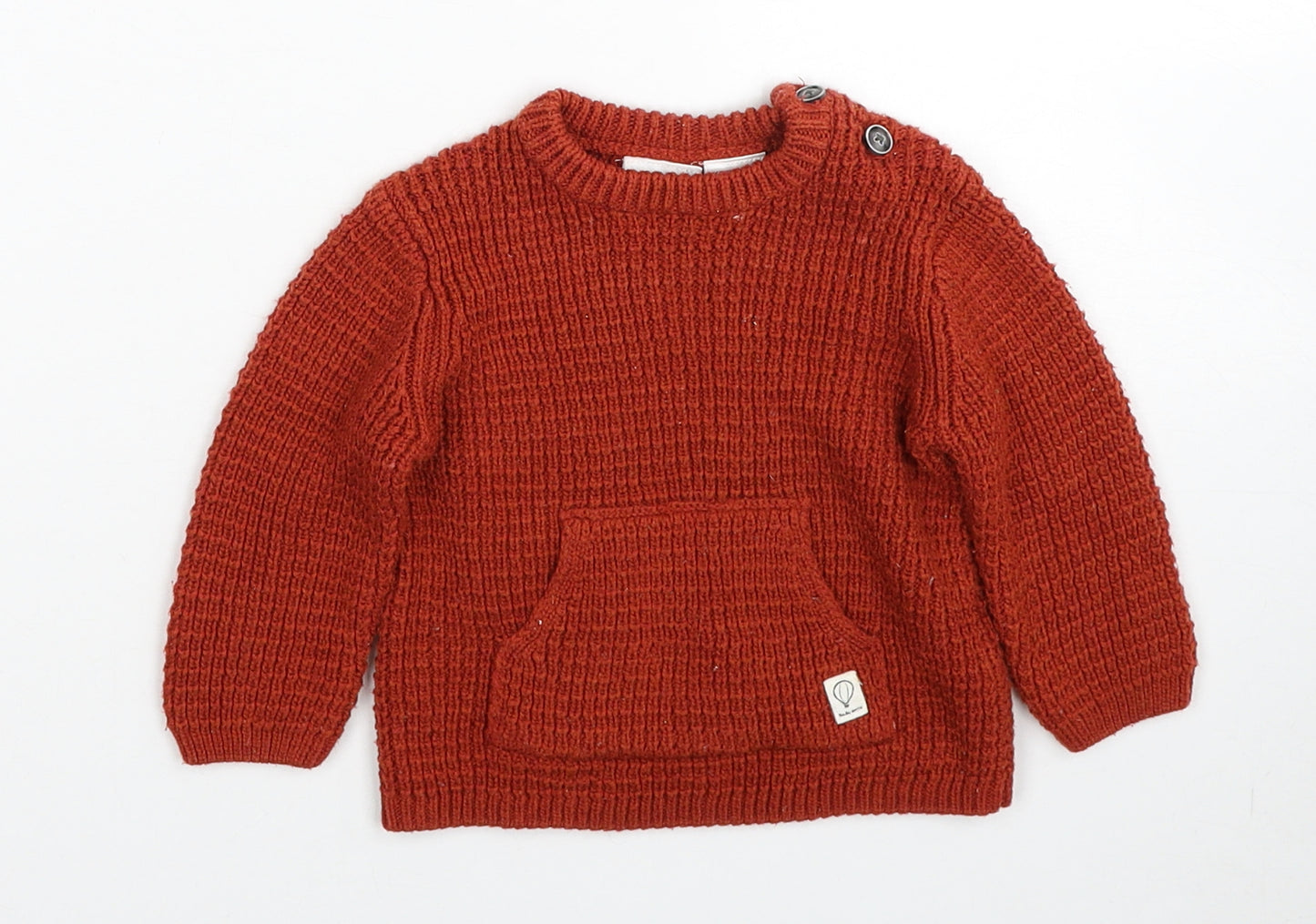 Zara Baby Red Polyester Pullover Jumper Size 6-9 Months Button