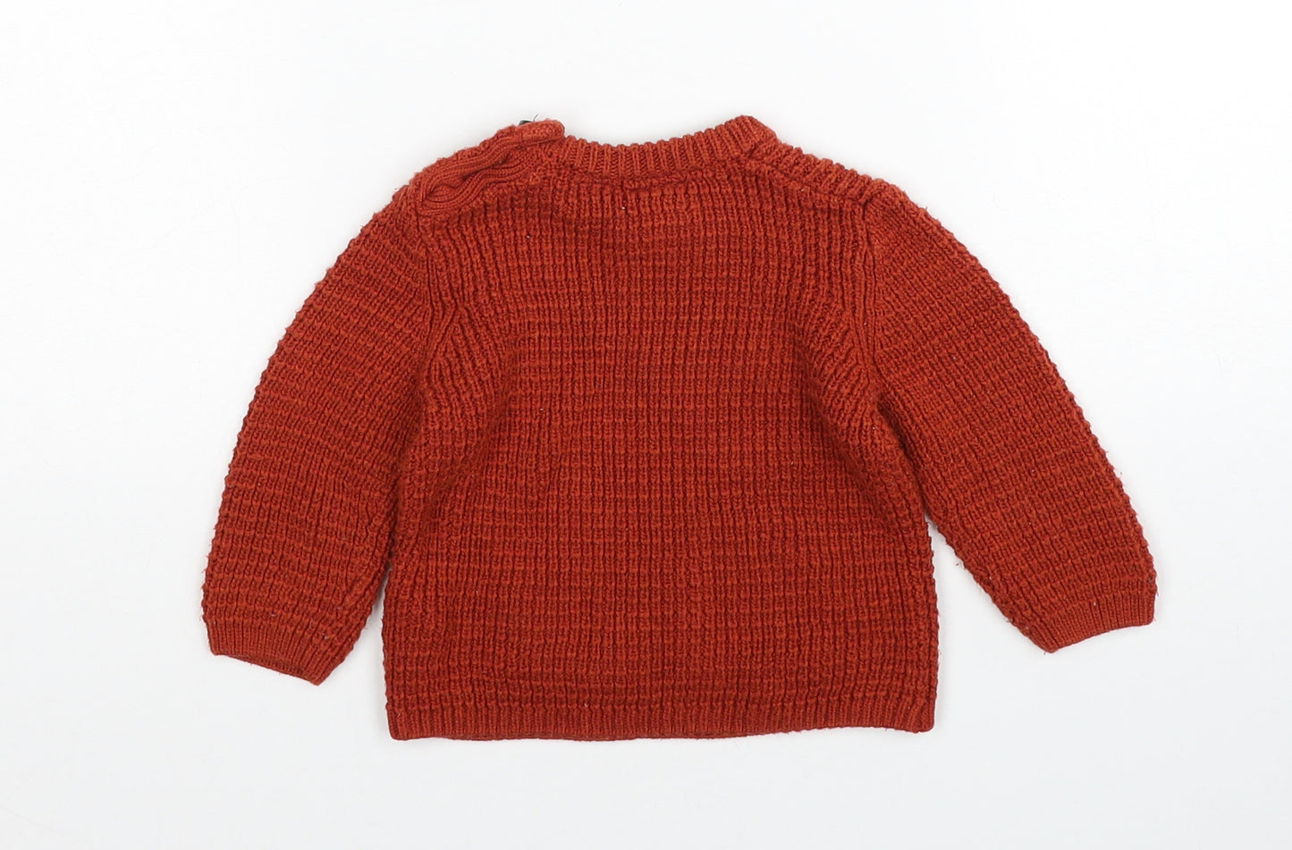 Zara Baby Red Polyester Pullover Jumper Size 6-9 Months Button