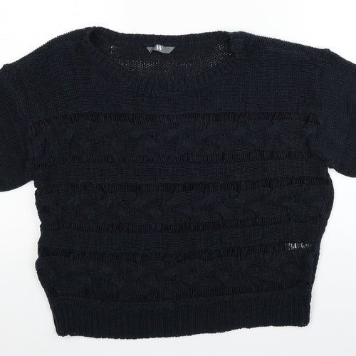 BHS Womens Black Boat Neck Acrylic Pullover Jumper Size 12