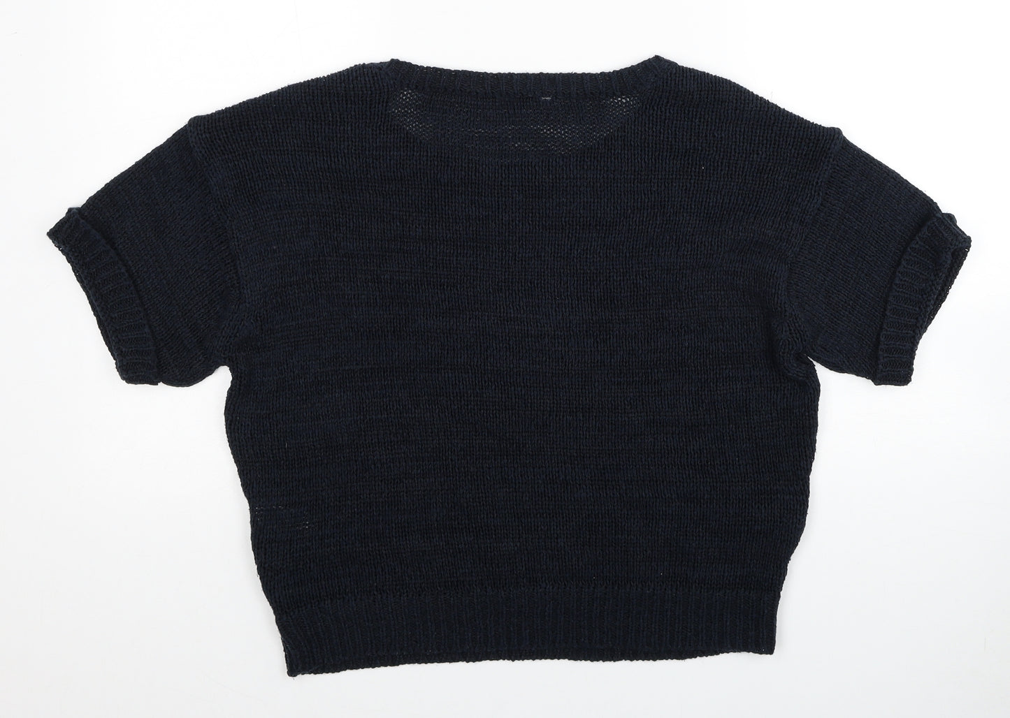 BHS Womens Black Boat Neck Acrylic Pullover Jumper Size 12