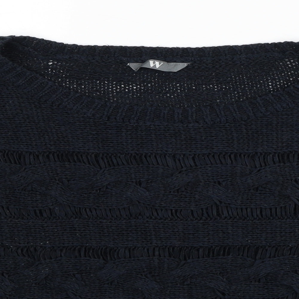 BHS Womens Black Boat Neck Acrylic Pullover Jumper Size 12