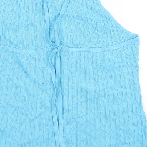 NEXT Womens Blue 100% Cotton Basic Tank Size L Round Neck