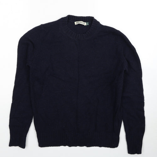 Baukjen Womens Blue Round Neck Cashmere Pullover Jumper Size 10