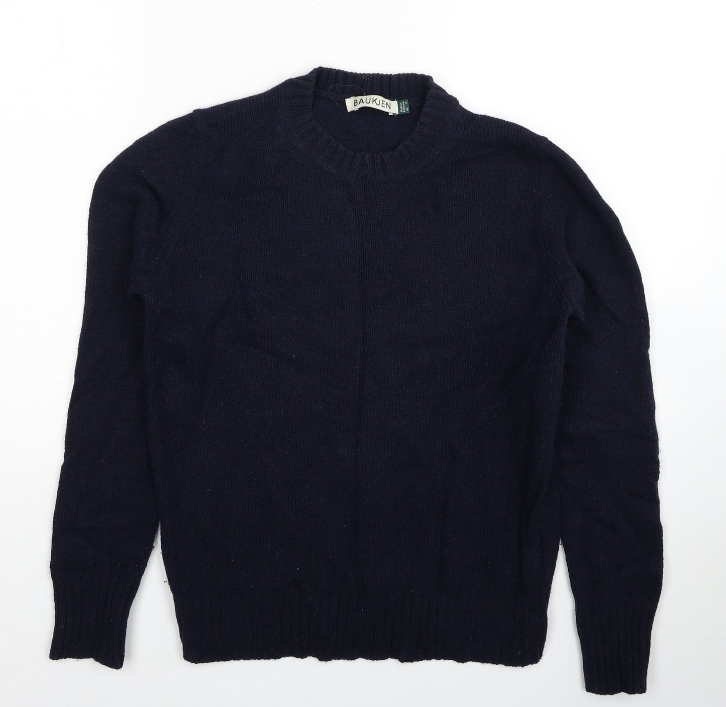 Baukjen Womens Blue Round Neck Cashmere Pullover Jumper Size 10