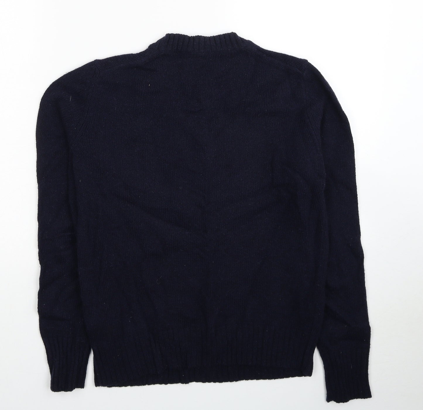 Baukjen Womens Blue Round Neck Cashmere Pullover Jumper Size 10