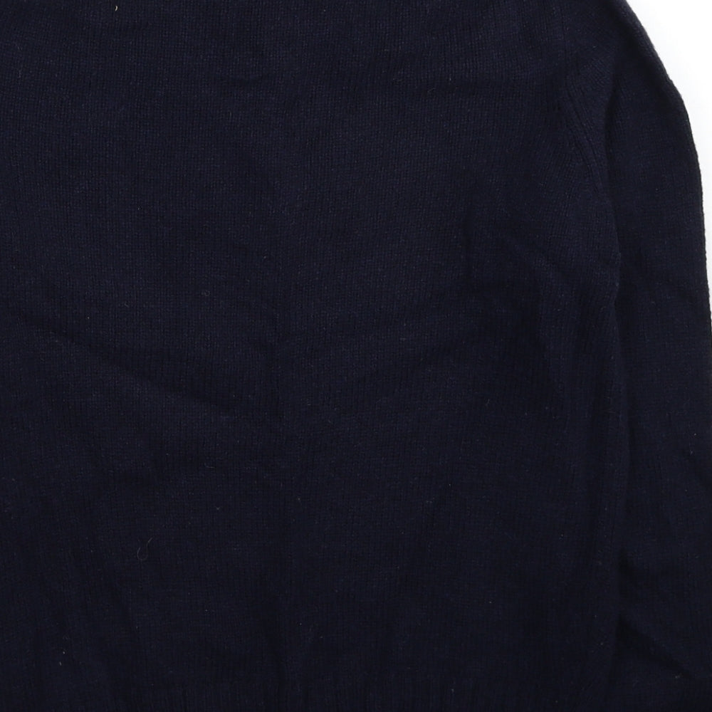 Baukjen Womens Blue Round Neck Cashmere Pullover Jumper Size 10