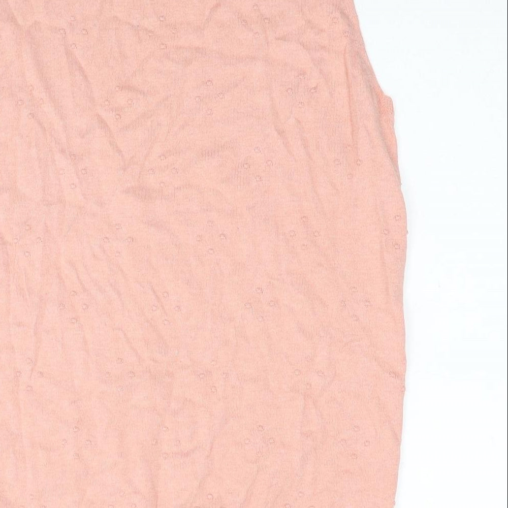 TU Womens Pink Scoop Neck Cotton Vest Jumper Size 14