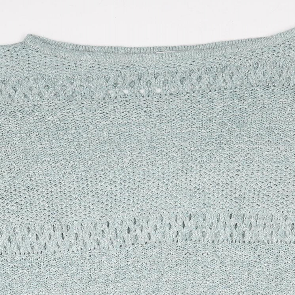 EDC Womens Blue Boat Neck Polyester Pullover Jumper Size L