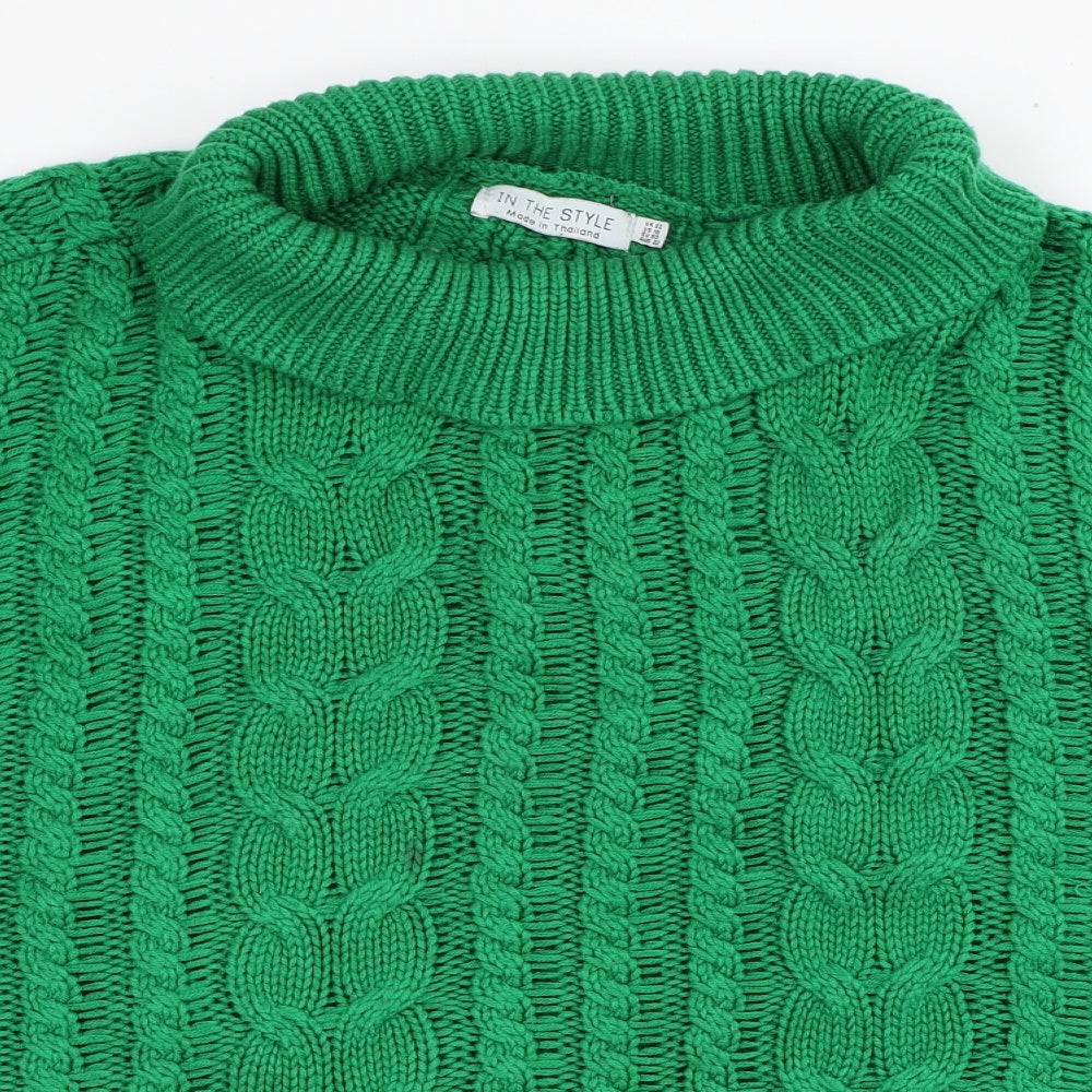 In the Style Womens Green Roll Neck Acrylic Pullover Jumper Size 22