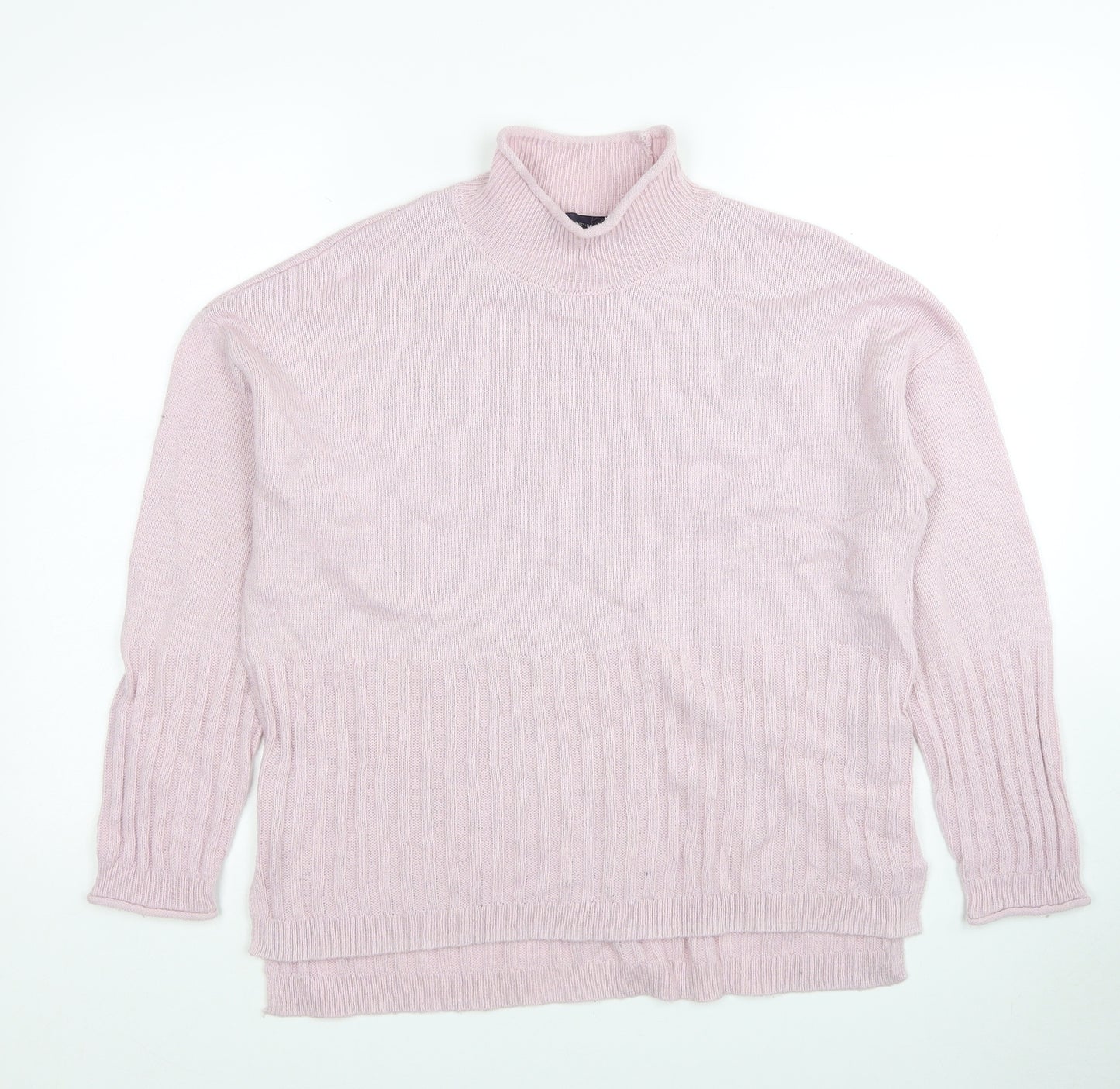 Marks and Spencer Womens Pink High Neck Acrylic Pullover Jumper Size M